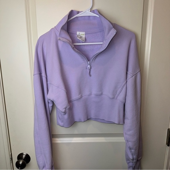 Aerie Crop Sweatshirt Lilac Size L - Picture 10 of 15
